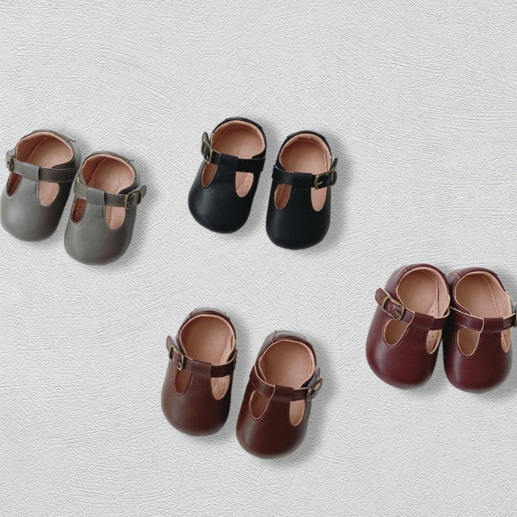 Ba Le Ding Toddler Walking Shoes Premium Soft Sole Non-Slip Leather Footwear for Kids (Solid Color, 13 cm) c5exo