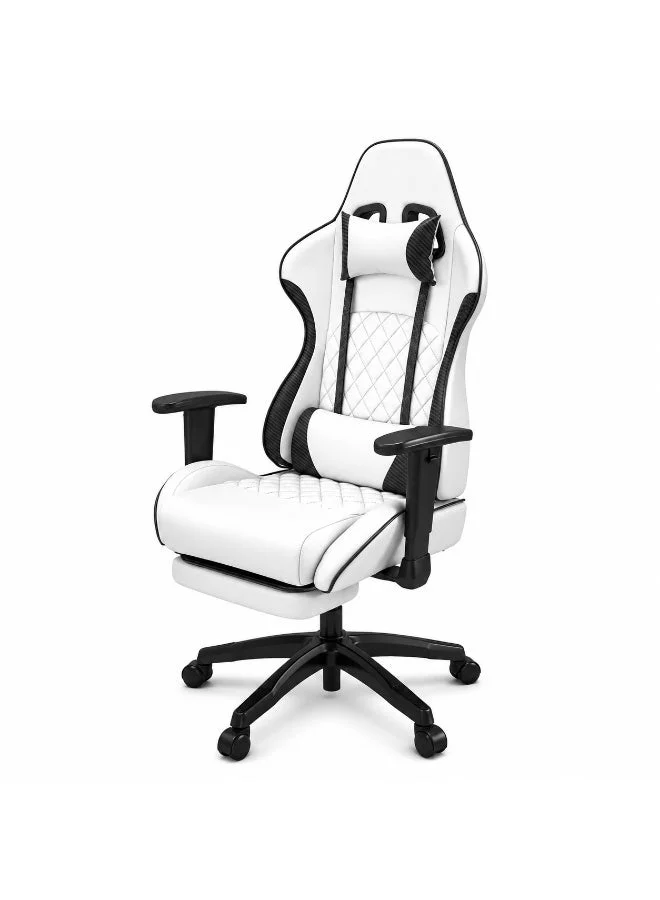 FUOE Ergonomic Gaming Chair with Footrest and Lumbar Support High Back Reclining Office Chair for Professional Gamers (Black, Standard Size) fhs7v