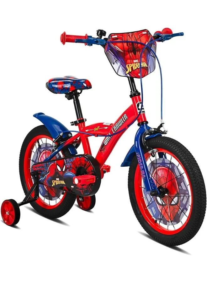 Spartan Kids Superhero Bicycle with Training Wheels and Adjustable Seat (16-inch, Red/Blue) damdn