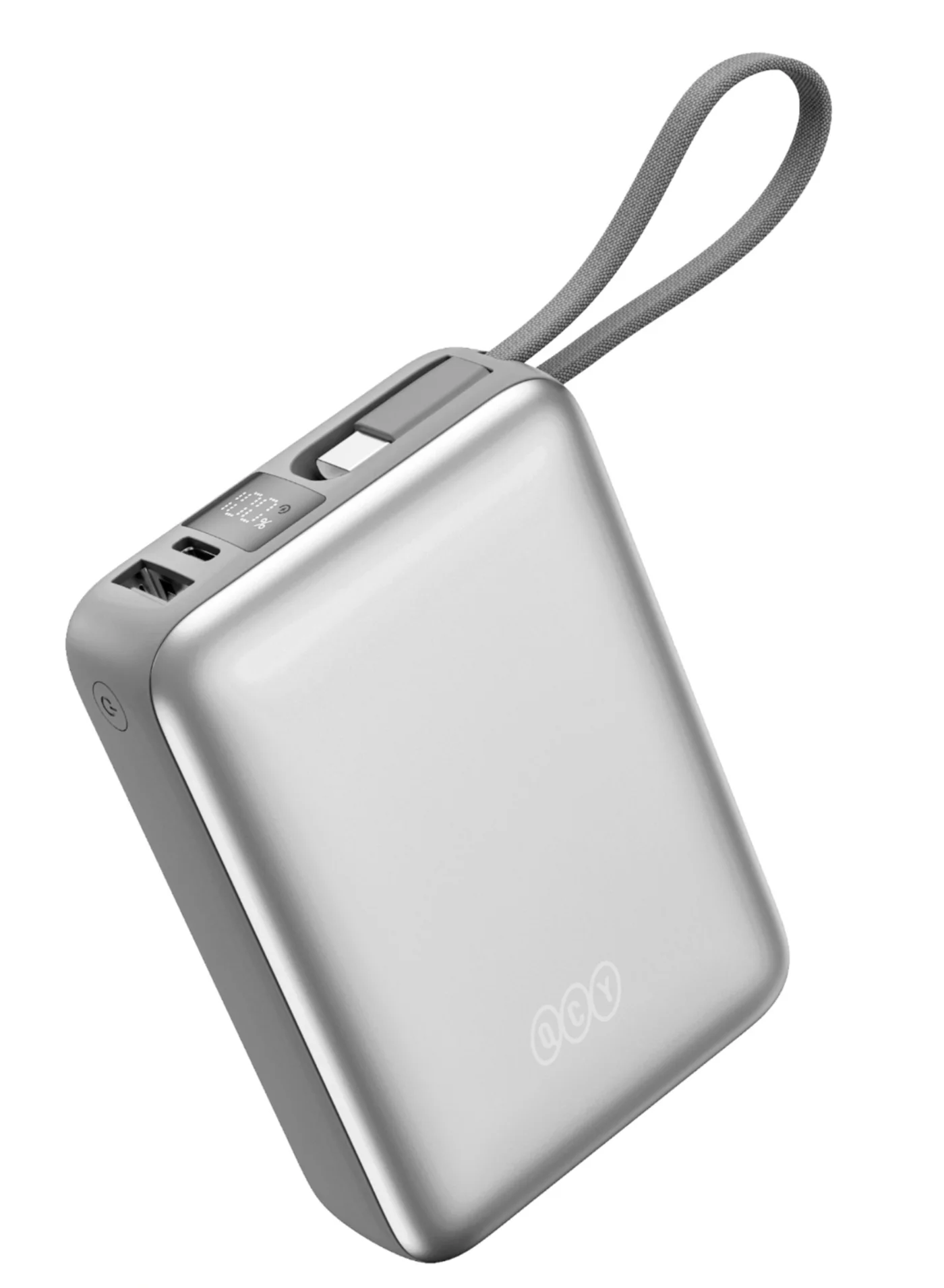 QCY Portable Power Bank 20000mAh 45W Fast Charging High Capacity External Battery (Silver, 20000mAh) 8s3cb