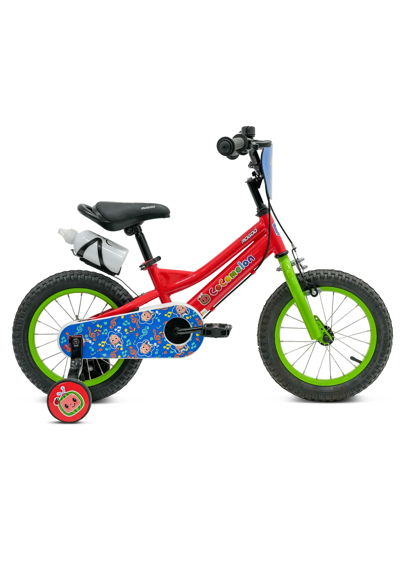 MOGOO Kids Bicycle 14-Inch Wheel Steel Frame with Training Wheels and Adjustable Seat (Red, 14-Inch) tkob6