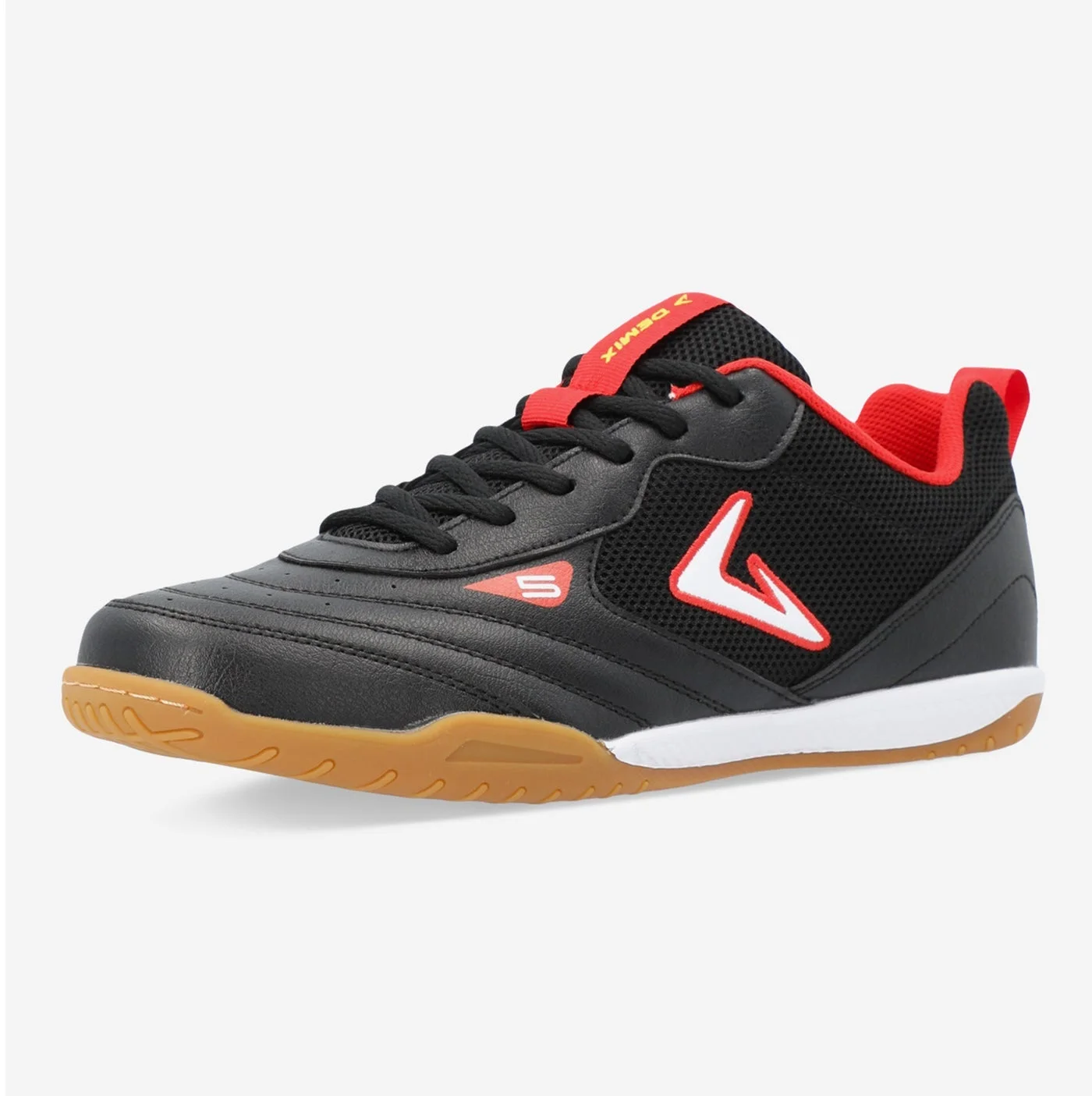Premium Indoor Football Shoes for Men Non-Slip Rubber Sole Shock-Absorbing Athletic Footwear (Black, 42 EU) 8v7zw