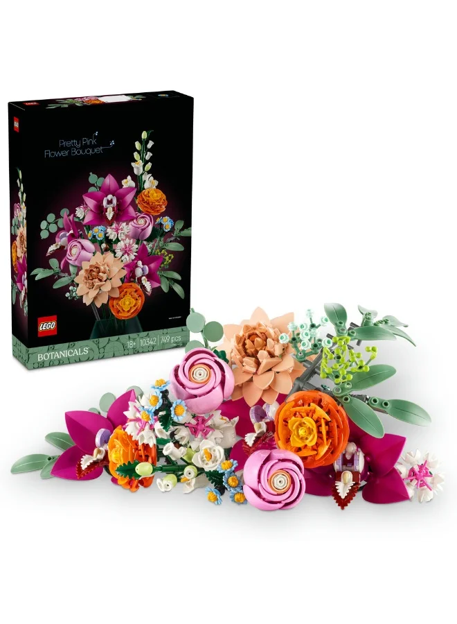 Building Blocks Botanical Flower Bouquet Decor Set (Pink, 749 Pieces) 56pee