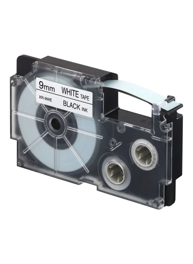 Premium Label Maker Tape Cassette (Black on White, 12mm x 8m) xzk7t