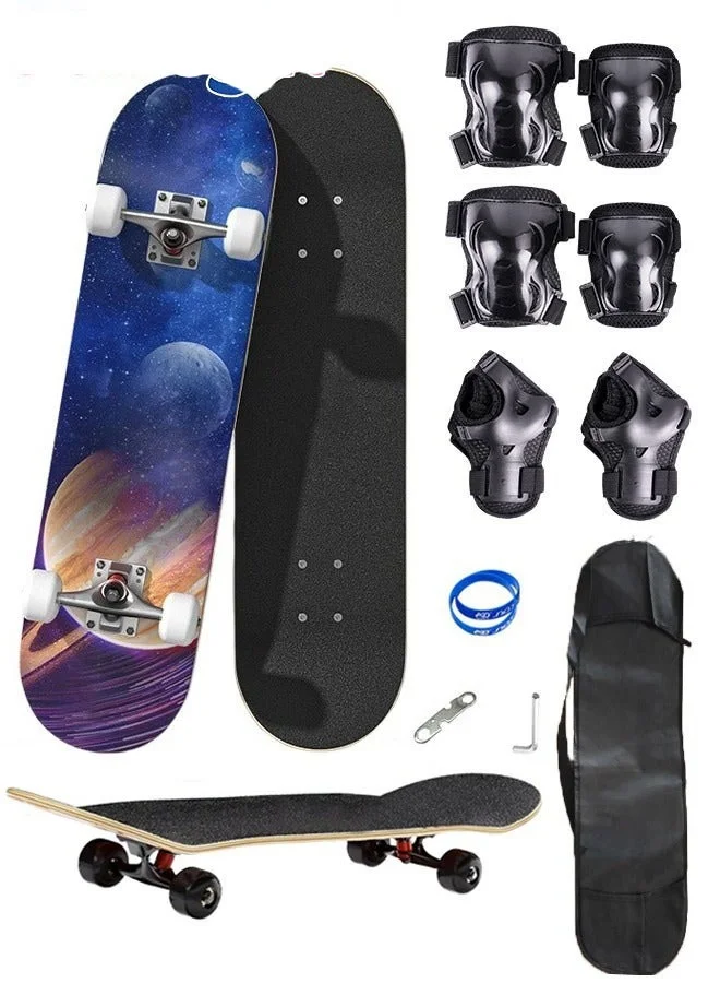 DURKU Complete Skateboard Kit with Protective Gear and Storage Bag (Maple Deck, 79 cm) etnpp