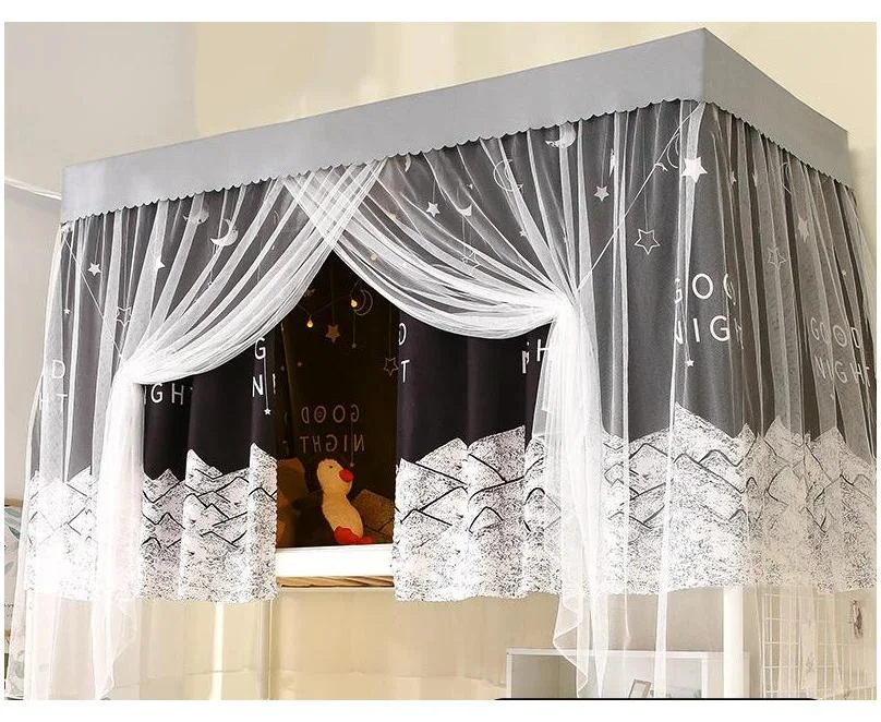 SISGL Bed Canopy Privacy Curtain for Bunk Bed Dormitory Blackout Cloth (Black, 190 cm x 90 cm) srf0u