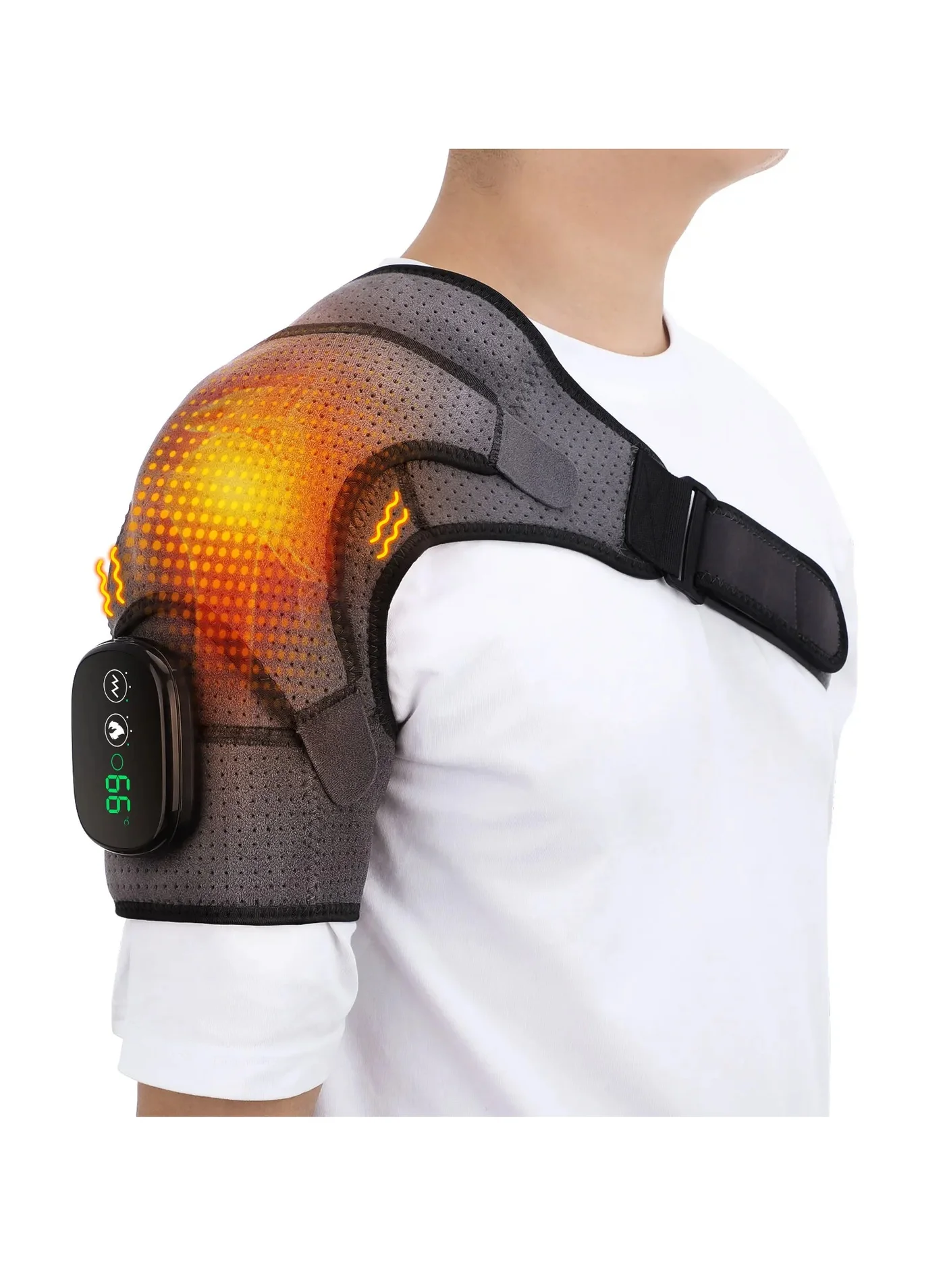 EVEREEN Electric Heating Shoulder Brace with LED Display and Vibration Massage Support Belt (Adjustable, One Size) ed073