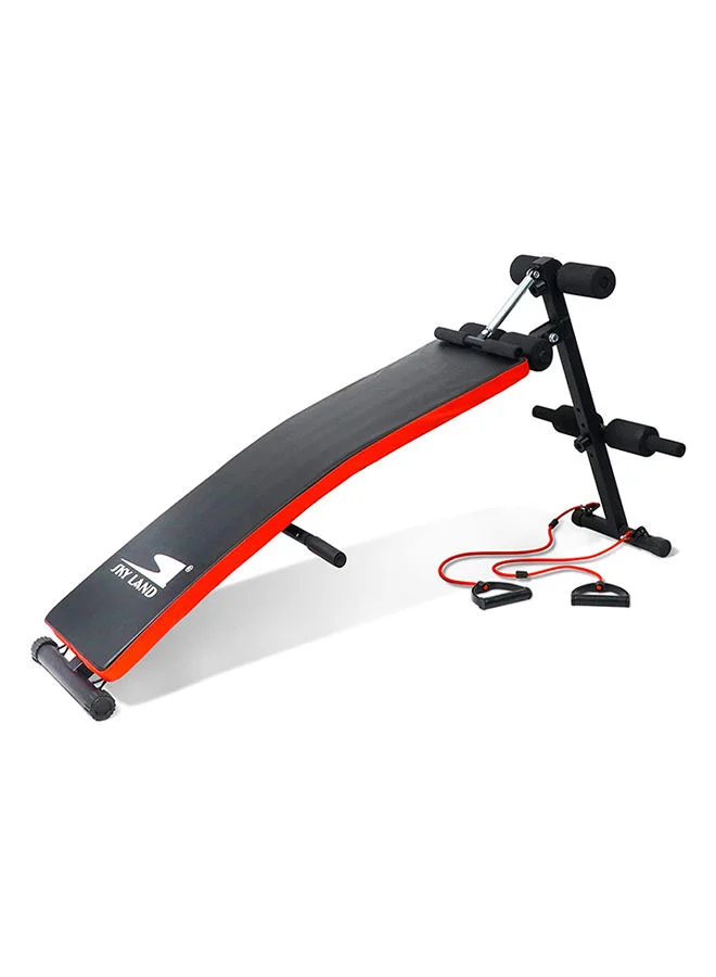 Sky Land Adjustable Sit Up Exercise Bench with Spring Resistance Bands (Premium Steel, Black) gwnd9