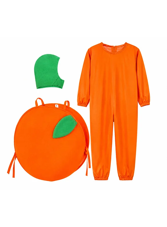 Toy Land Orange Fruit Costume Set Premium Food Theme Fancy Dress Outfit for Kids (Orange, 8-9 Years) q4rfb