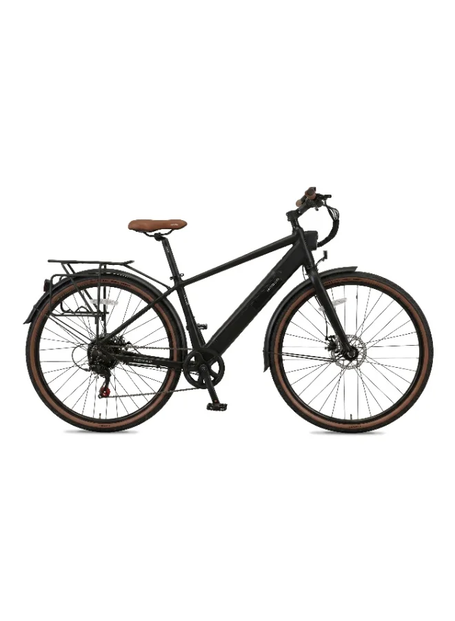 Mogoo NOMAD Hybrid Electric Bike 700C 36V 350W Motor 7-Speed City Commuter (Black) qowc8