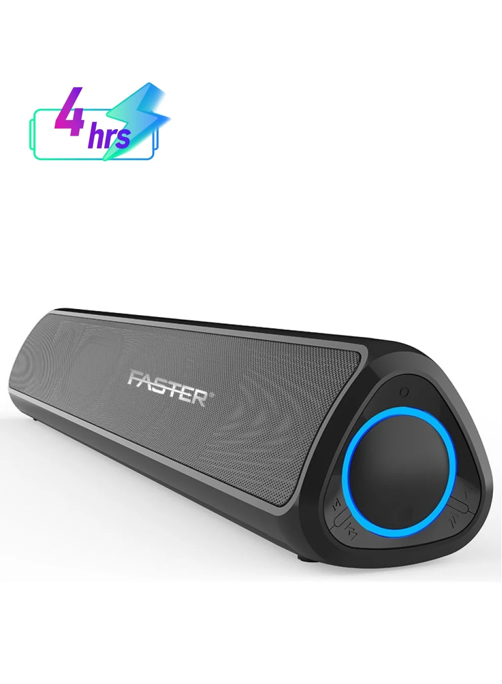 Faster Z10 Portable 20W Bluetooth Soundbar Wireless Speaker for PC TV and Smartphone (Black, 20W) wkjjm