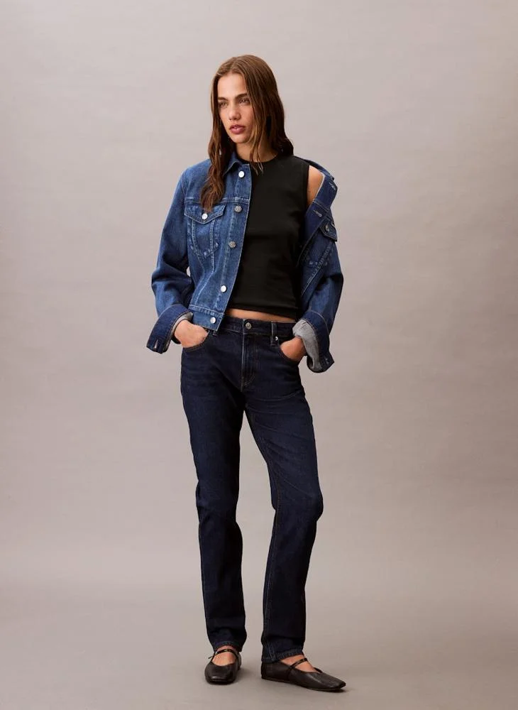 Premium Casual Mid Rise Slim Fit Jeans (Blue, 32W x 32L) zc17f