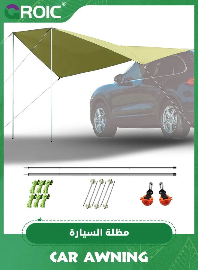 GROIC Car Awning Camping Canopy Waterproof SUV Side Shelter (300x150cm, UV50+) 90guj
