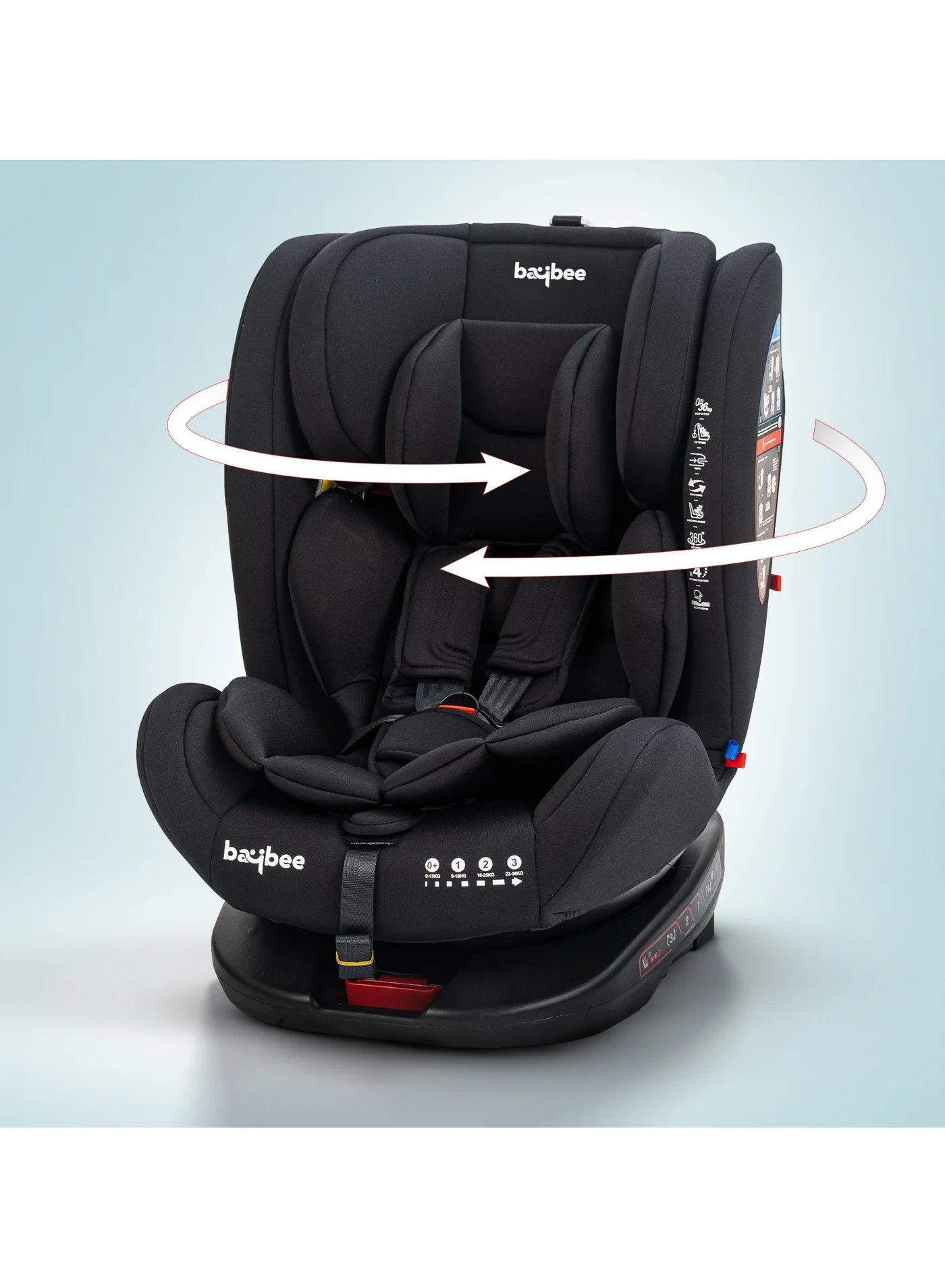 BAYBEE Convertible Baby Car Seat 360 Degree Rotatable with ISOFIX and Adjustable Headrest (Black, 0-36 kg) n6mex