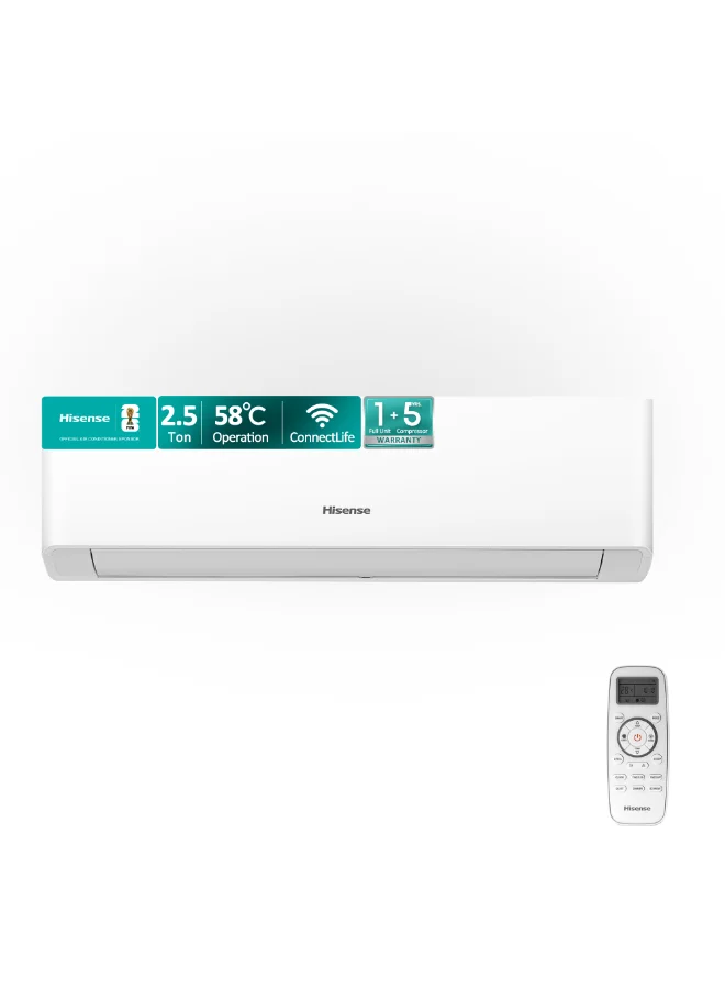Premium 2.5 Ton Split Air Conditioner with 26500 BTU Rotary Compressor, 4D Airflow, WiFi Connectivity, and LED Display (White, 2.5 Ton) m9uwe