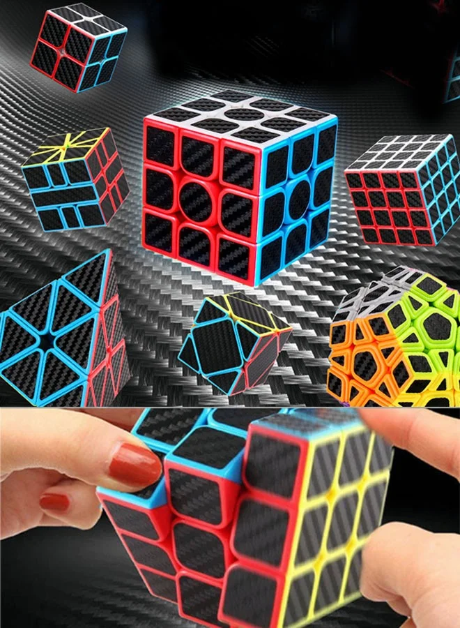 MEBEGIN 5-Piece Speed Cube Set Professional Puzzle Collection (2x2, 3x3, 5x5, Pyramid, Skew) Educational Brain Teaser Game for Kids and Adults f0bd4