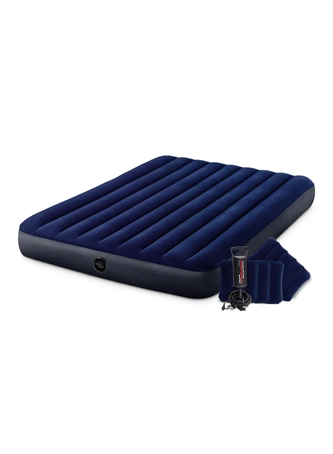 Classic Downy Air Mattress Premium Inflatable Bed for Home and Camping (Blue, 152cm x 203cm x 25cm) dk25l