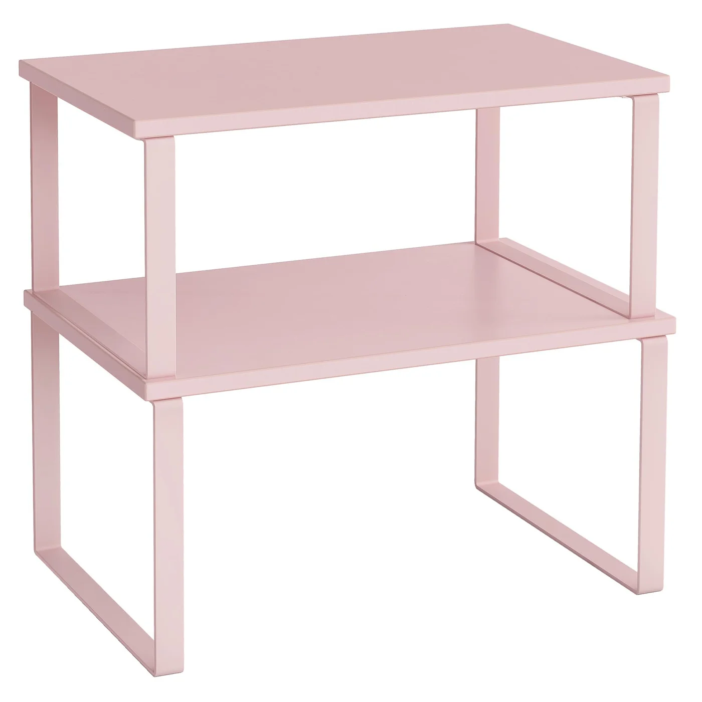 Premium Cabinet Organizer Shelf Set Stackable Kitchen Counter Storage Rack (Jelly Pink, Set of 2) 4zyjq