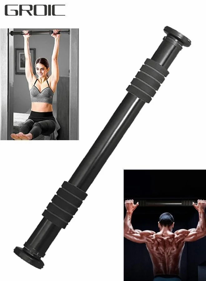 GROIC Pull Up Bar for Doorway Heavy Duty Chin Up Bar with Comfort Foam Grips Adjustable Length (60-100 cm) gue8n