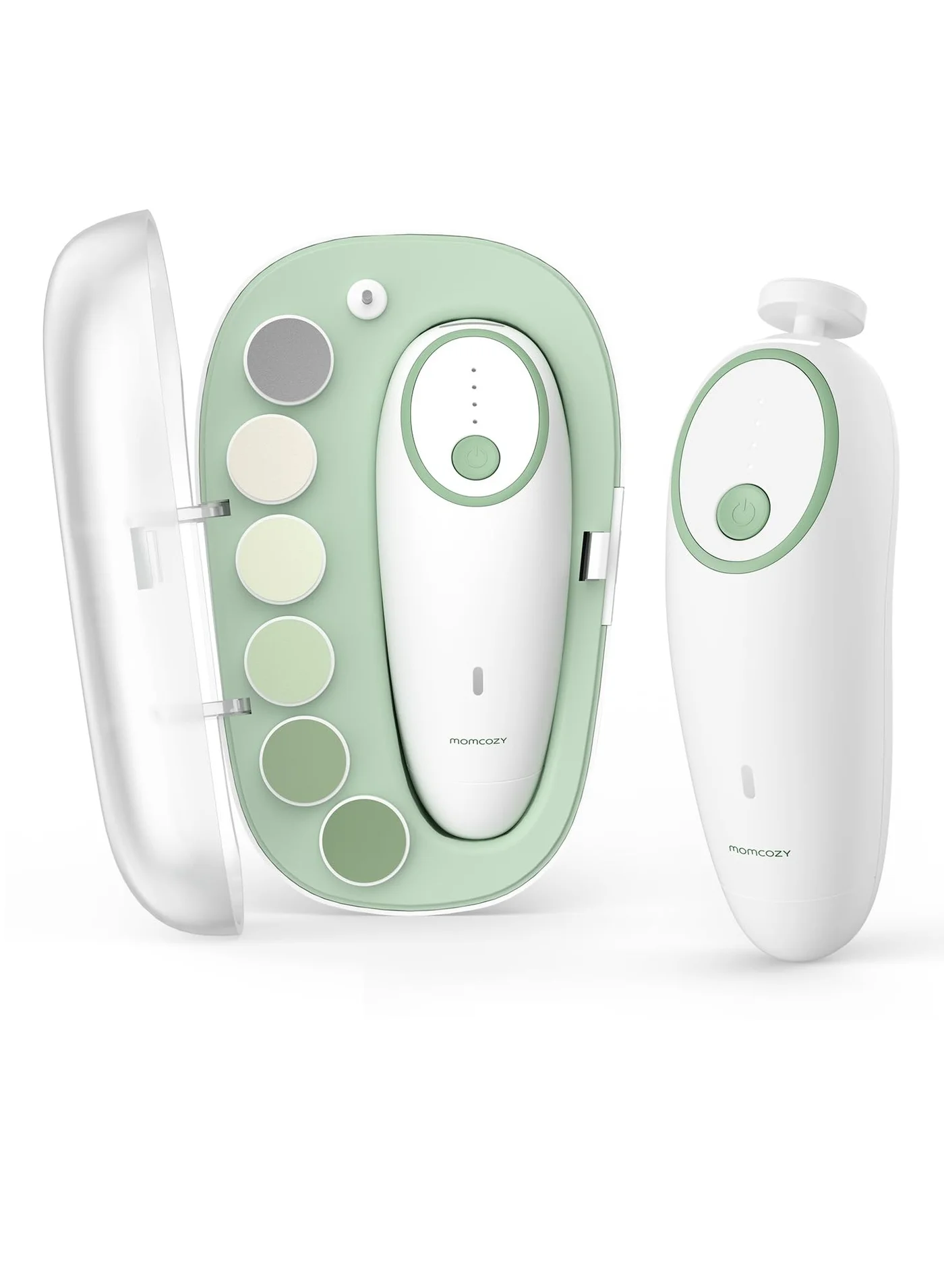 Momcozy Electric Baby Nail Trimmer, Gentle Nail File for Infants and Toddlers, Rechargeable Manicure Care Set (1 Piece) w9u4b