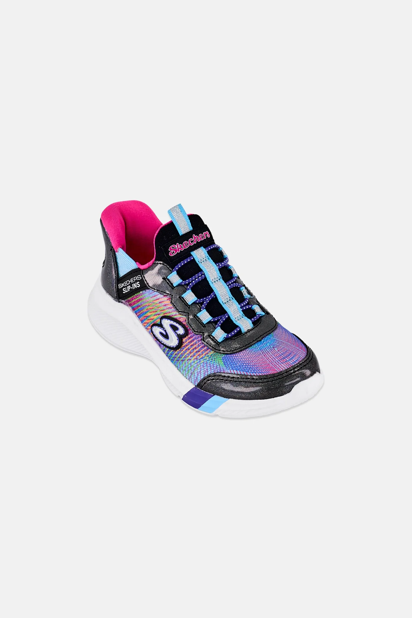 Premium Lightweight Slip-On Sneakers for Toddler Girls Colorful Prism Design (Toddler Size 22) fmzqv