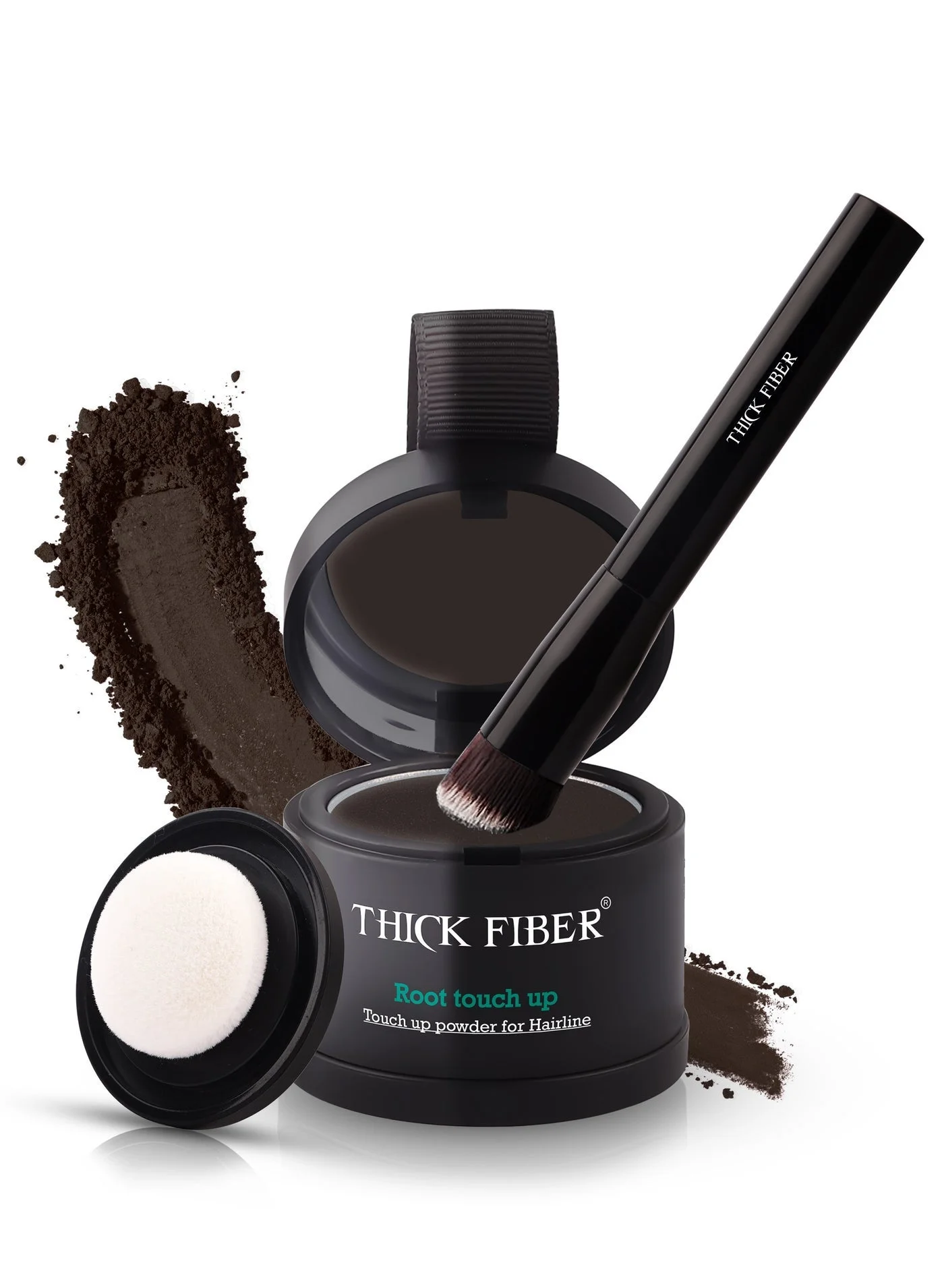 Premium Root Touch Up Powder for Thinning Hair (Dark Brown, 15g) - Water-Resistant Hair Concealer Set with Professional Brush for Women j47mv
