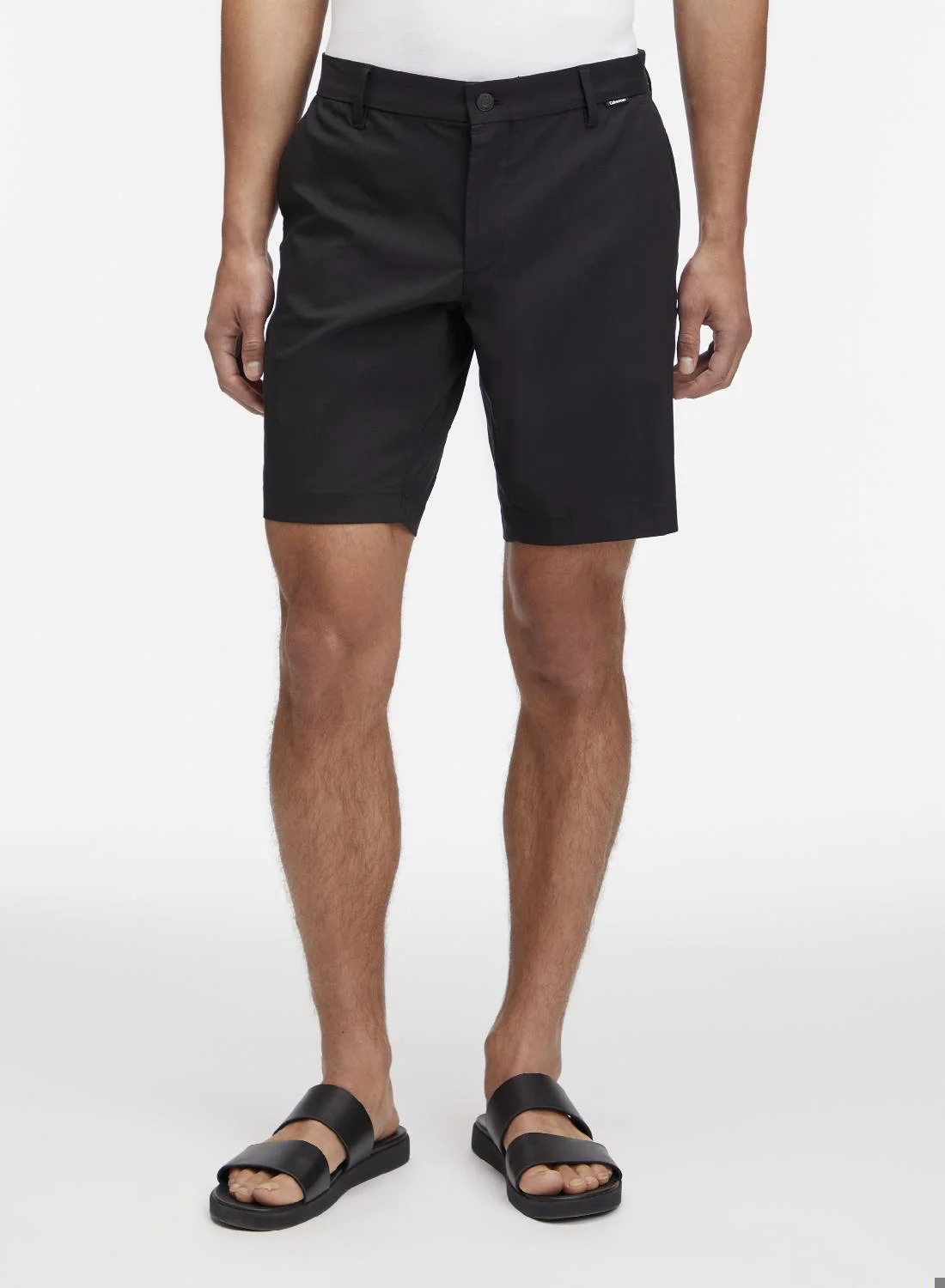 Premium Tech Co-Stretch Slim Chino Shorts Lightweight Breathable Casual Wear for Men (Navy Blue, 32) ipa2g