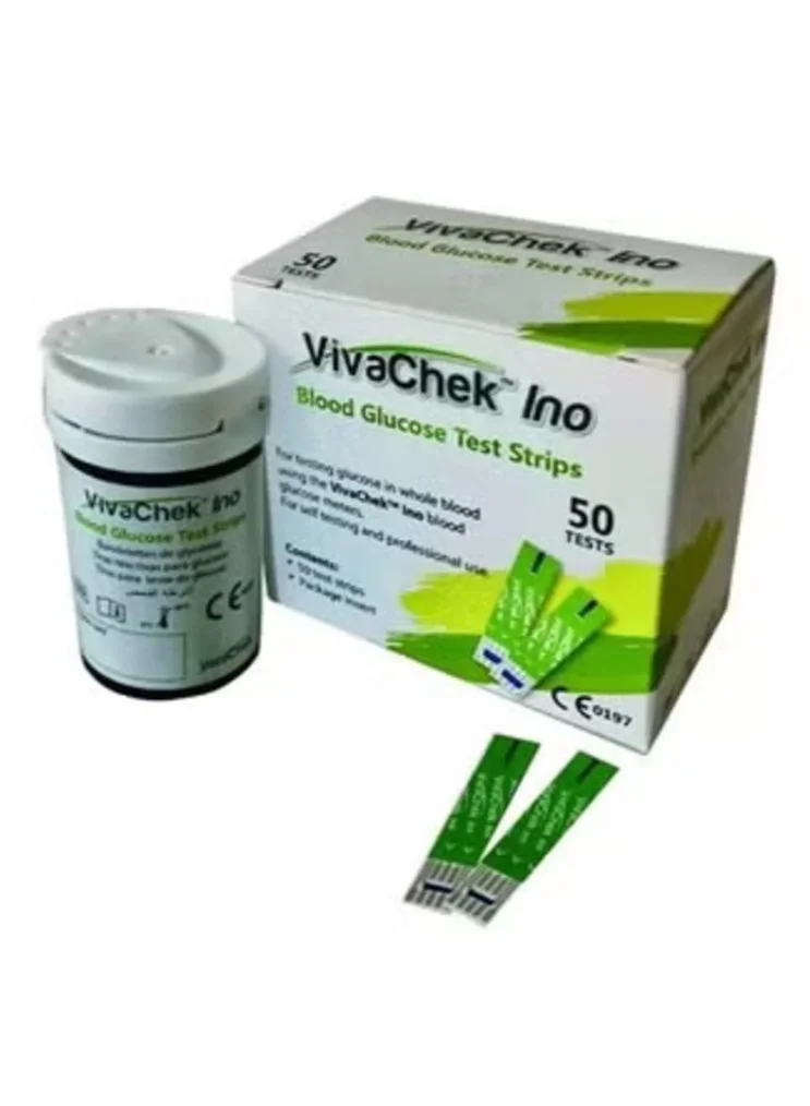 VivaChek Ino Blood Glucose Test Strips Premium Diagnostic Supplies (50 Strips) 0ybem