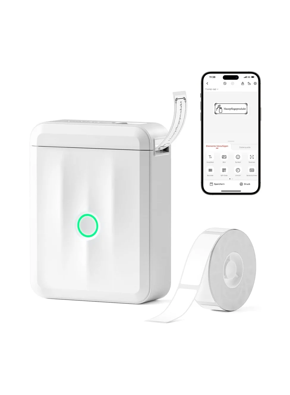 Portable Mini Thermal Label Printer Wireless Bluetooth Label Maker Machine (100 mm Max Width) eb1rl