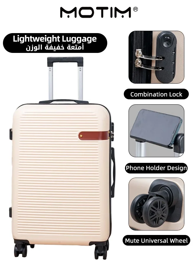 Motim ABS Trolley Suitcase Hard Shell Carry-on Luggage with TSA Lock and Spinner Wheels (20-inch) d8agi