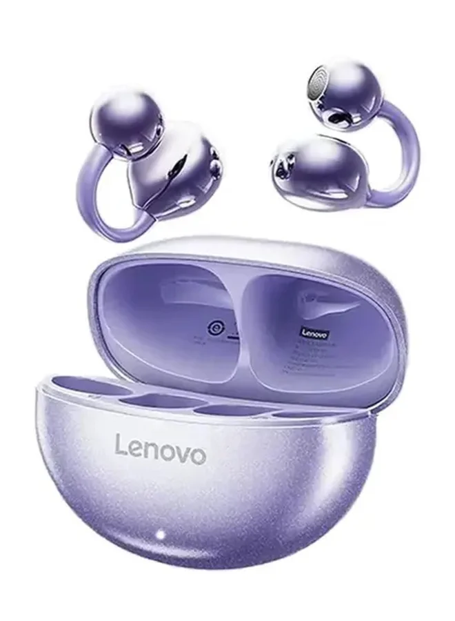 Premium Open-Ear Wireless Bluetooth Earbuds HiFi Stereo Sound Ear Clip Design with Built-in Microphone (Purple) 53a8x