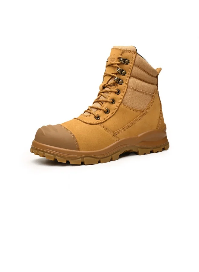 NIBEMINENT Industrial Safety Boots Genuine Leather Steel Toe Work Shoes (Heavy-Duty, Waterproof, For Men) pxbfm