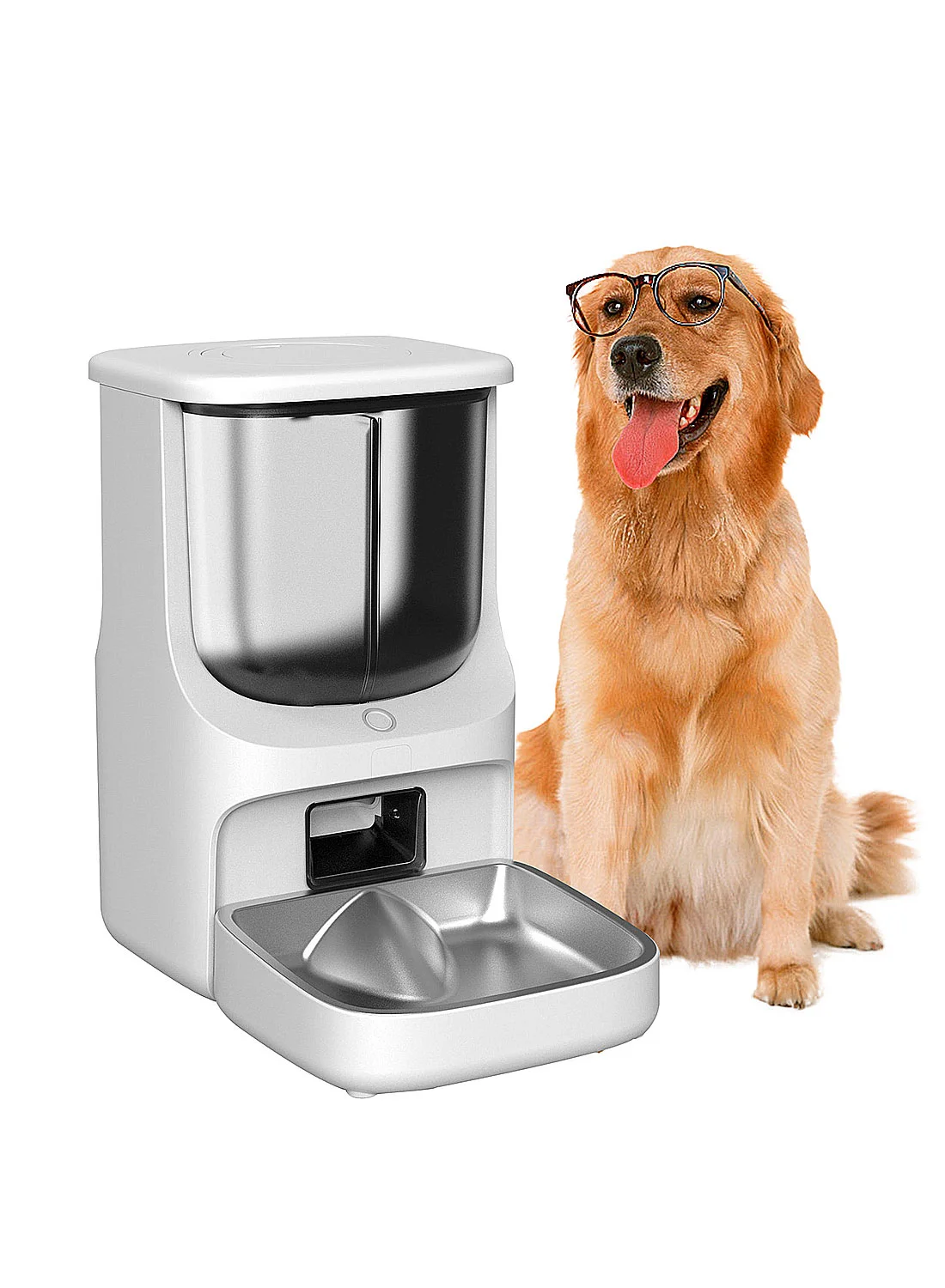 Kidle Automatic Pet Feeder Smart Dual Grain Bin Dispenser for Cats and Dogs (5L) ft0rk