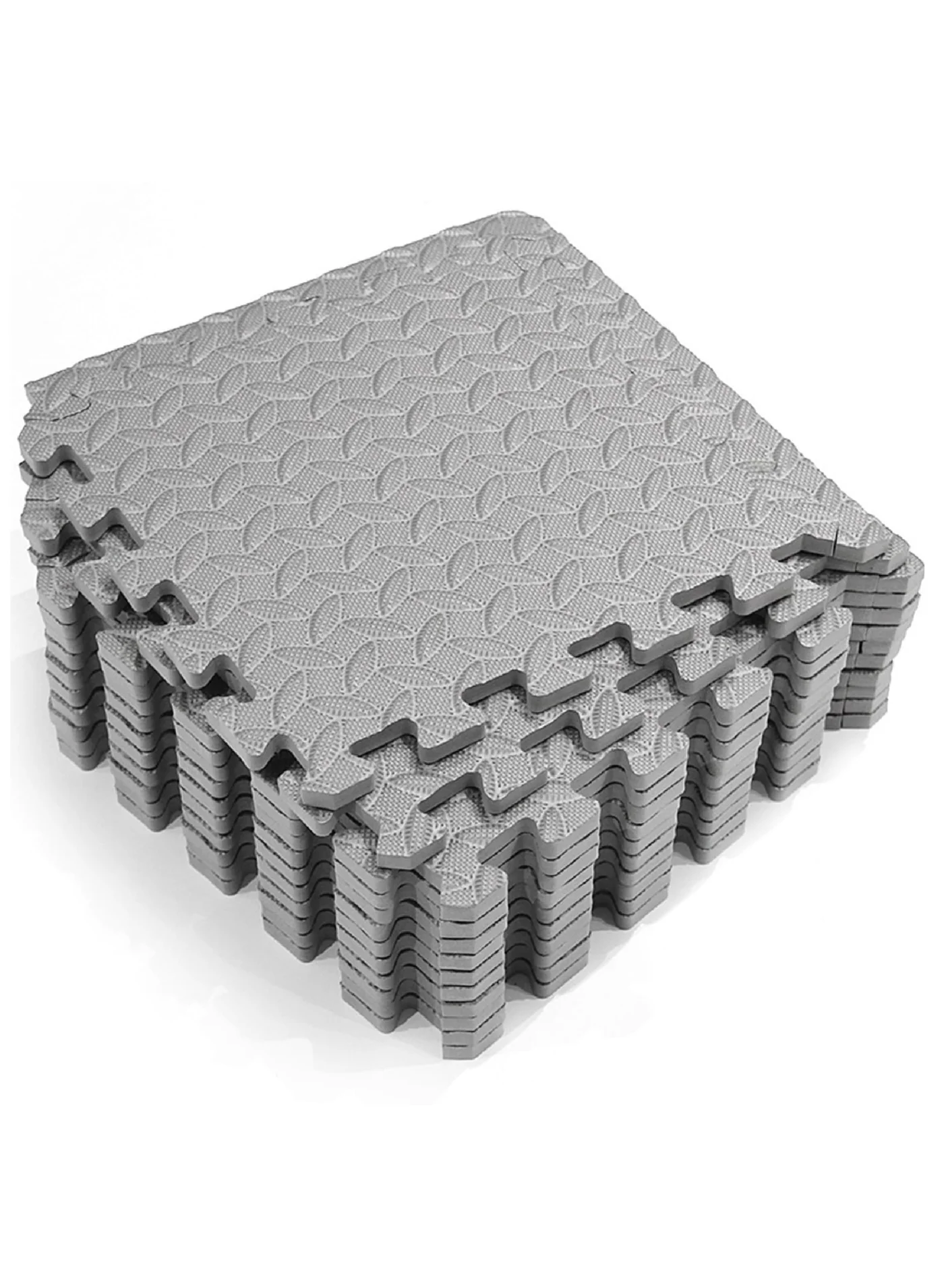 CHIYLE Interlocking EVA Foam Floor Mats for Home Gym and Workout (Gray, 12-Piece Set) h0l78