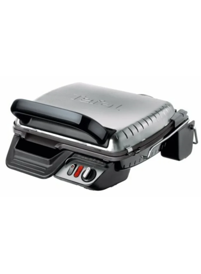 Compact Electric Grill 2000W Non-Stick Die-Cast Aluminium Plates with Integrated Juice Trays (Silver) qx8bv