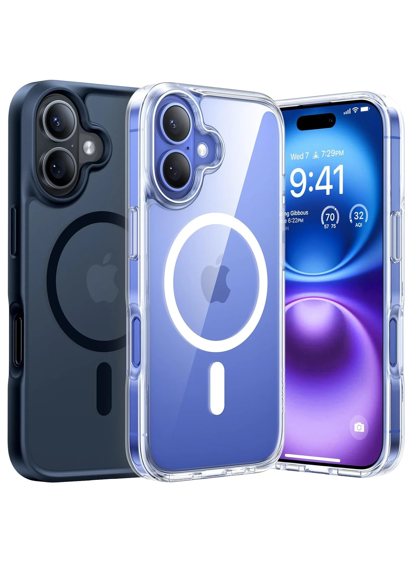 Premium Magnetic Shockproof Phone Case for 6.1-inch Smartphone, Slim Protective Hard Back Cover with Enhanced Grip (Clear, 6.1 inches) 147g9