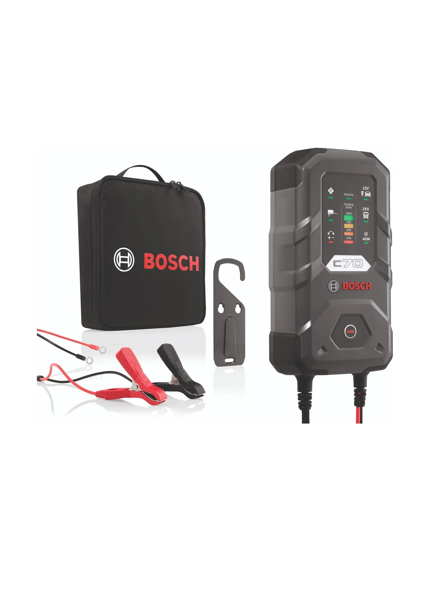 Premium Automotive Battery Charger 12V/24V Intelligent Lead Acid Maintenance Device for Cars and Trucks n3j2p