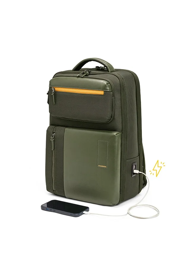 Mokobara The Work Backpack Premium Nylon Water Resistant Laptop Bag for Men & Women (Green, 19L) atlhc