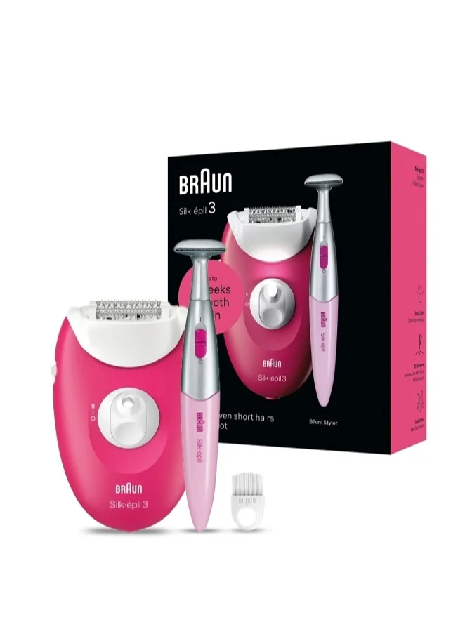 Premium Corded Hair Removal Epilator for Smooth Skin (Pink, 1 Piece) i5ywi