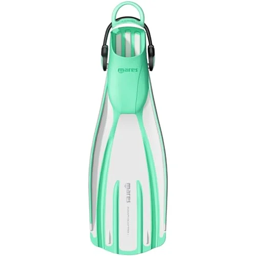 Premium Open-Heel Scuba Diving Fins with Four-Channel Propulsion Technology (Aqua, X-Small) fbe9b