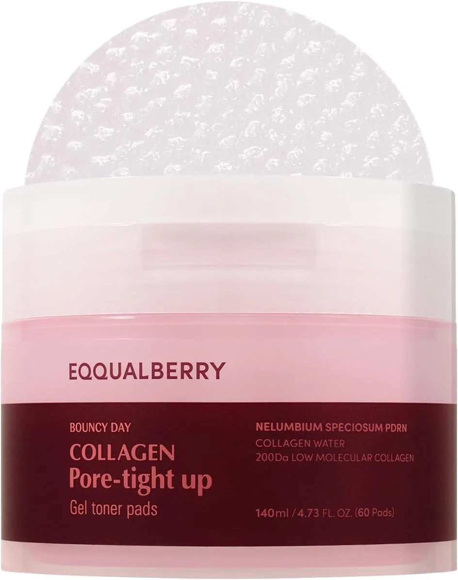 Eqqualberry Collagen Pore-Tight Up Gel Toner Pads (Firming & Hydrating Facial Care, 140 mL) iae05
