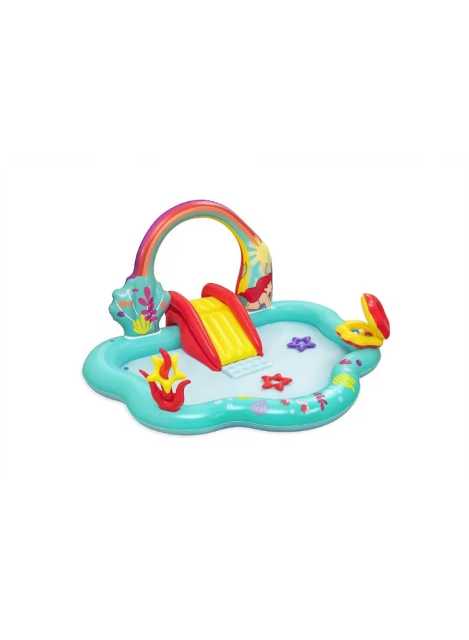 Inflatable Mermaid Play Center Kids Outdoor Water Pool (221 x 193 x 117 cm) qicz0