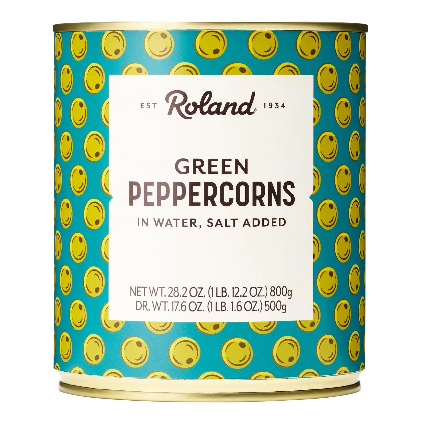 Roland Foods Green Peppercorns in Brine Premium Specialty Culinary Ingredient (Green, 8 kg) d5zk6