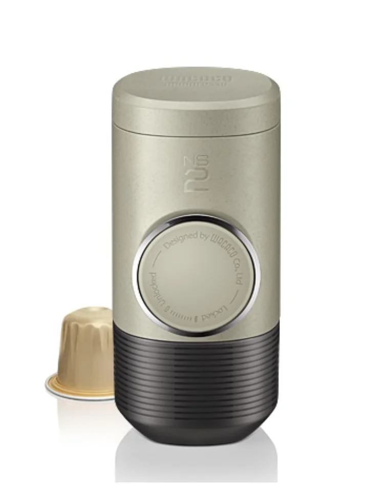 WACACO Minipresso NS2 Portable Espresso Machine for Coffee Capsules (Beige, 18 Bar Extraction) sw7dq