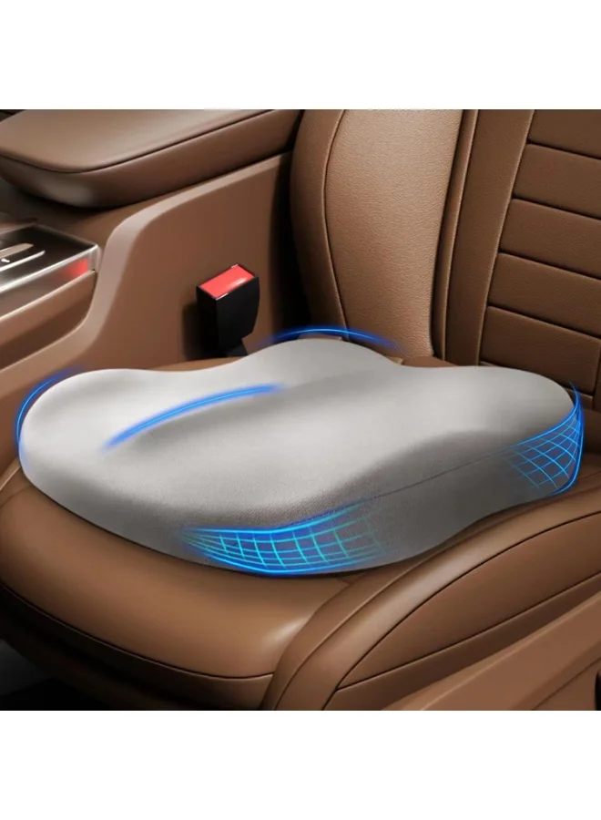 Arabest Wedge Car Seat Cushion for Driving, Ergonomic Memory Foam Booster for Truck and Office Chair (Grey, 45x38x8 cm) r5z8j