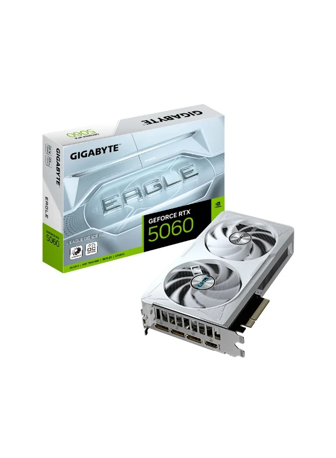 Premium Gaming Graphics Card 8GB GDDR7 PCIe 5.0 Dual Fan Cooling (White, 8GB) aheij