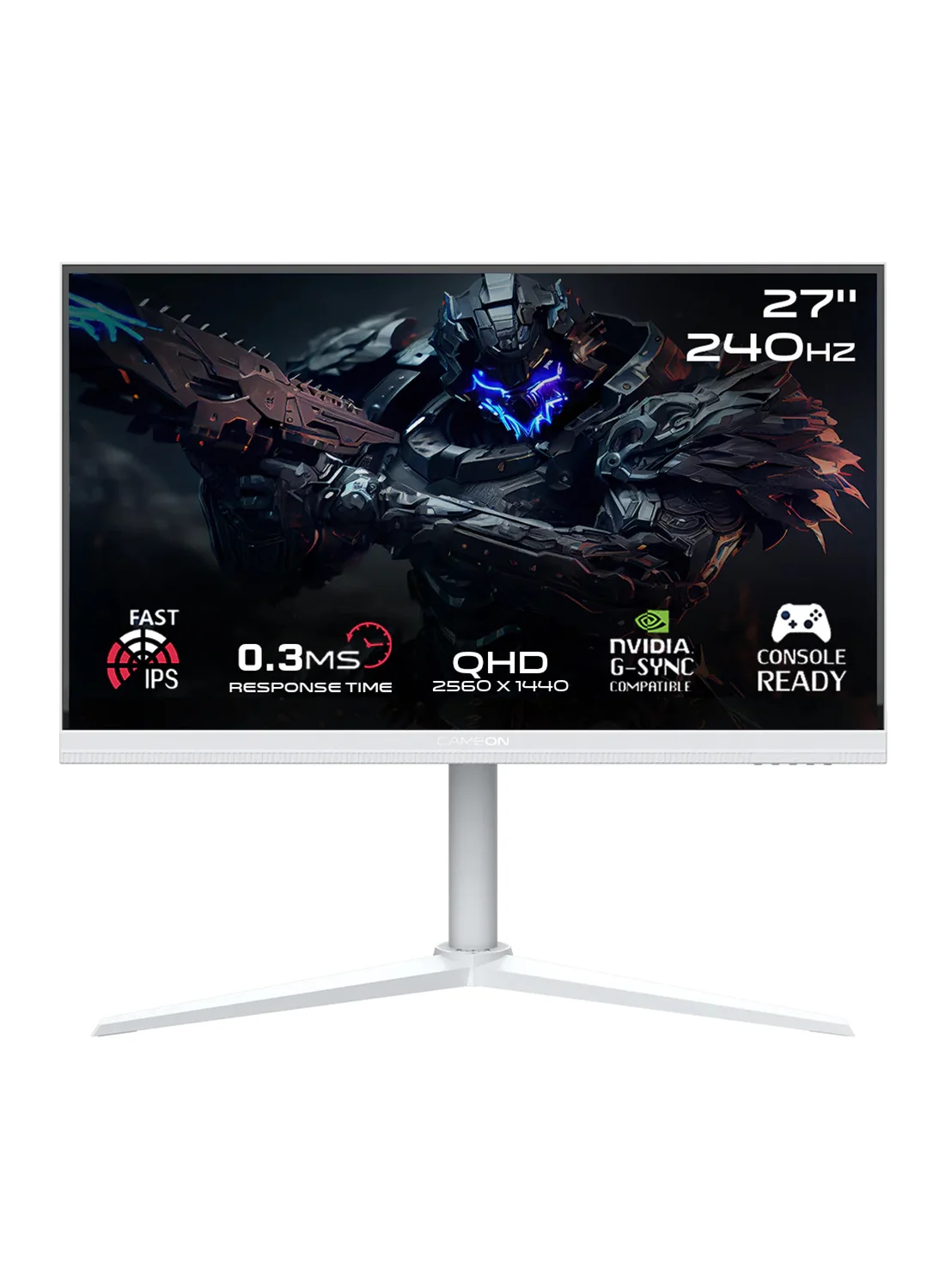 GAMEON 27-Inch Pro-Series Gaming Monitor 2K QHD Fast IPS Display 240Hz Refresh Rate 0.3ms Response Time (White, 27-Inch) d5rvc