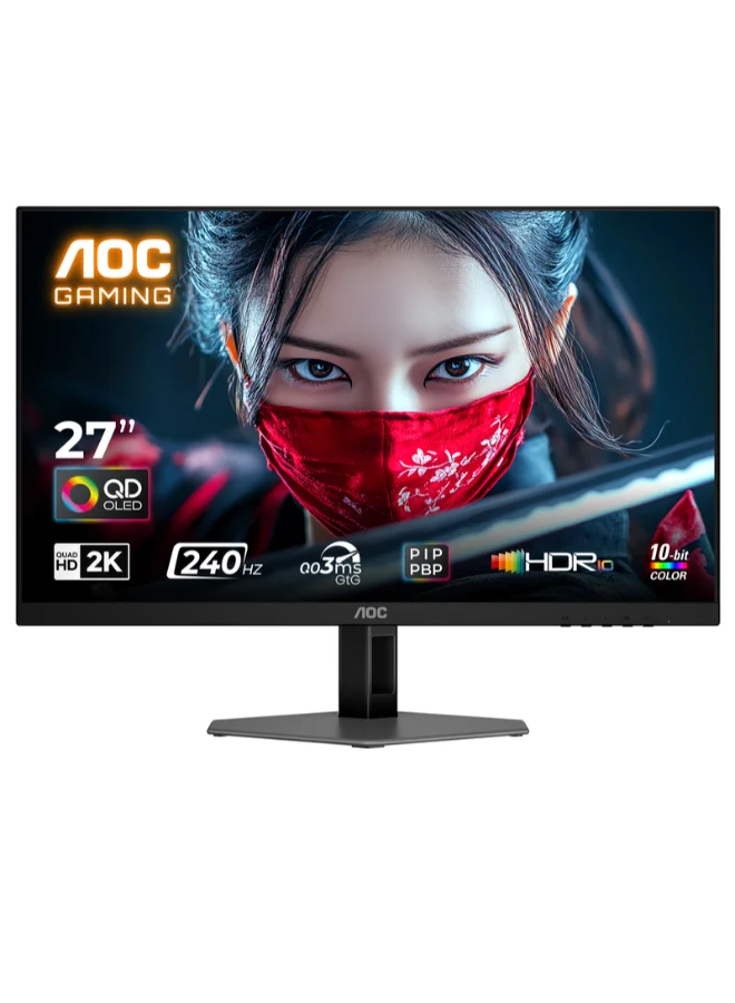 Premium 27 Inch QHD Gaming Monitor, 2K QD-OLED Display, 240Hz Refresh Rate, 0.03ms Response Time (Black, 27 Inch) ojce2