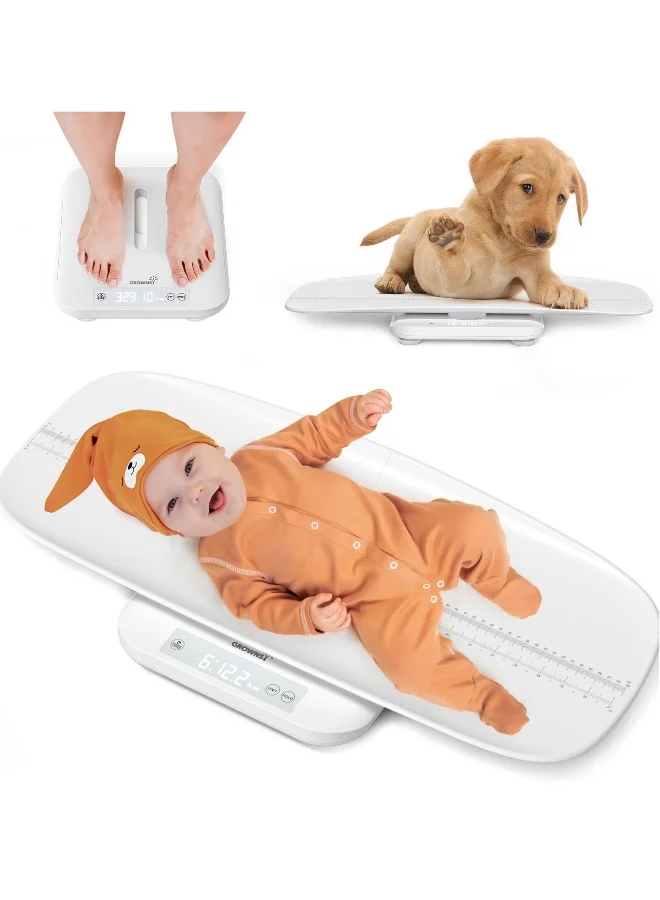 GROWNSY Multifunctional Digital Baby Scale and Pet Weight Monitor with Height Measurement (150 kg) d8kqn