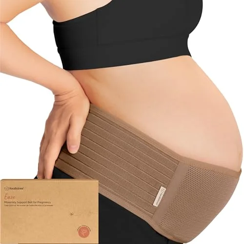 Premium Maternity Belly Support Band for Pregnancy Back and Pelvic Relief Adjustable Breathable Pregnancy Belt (Warm Tan, M/L) 8n844